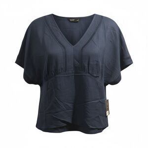 Simply Vera Vera Wang Deep Blue V-Neck Blouse